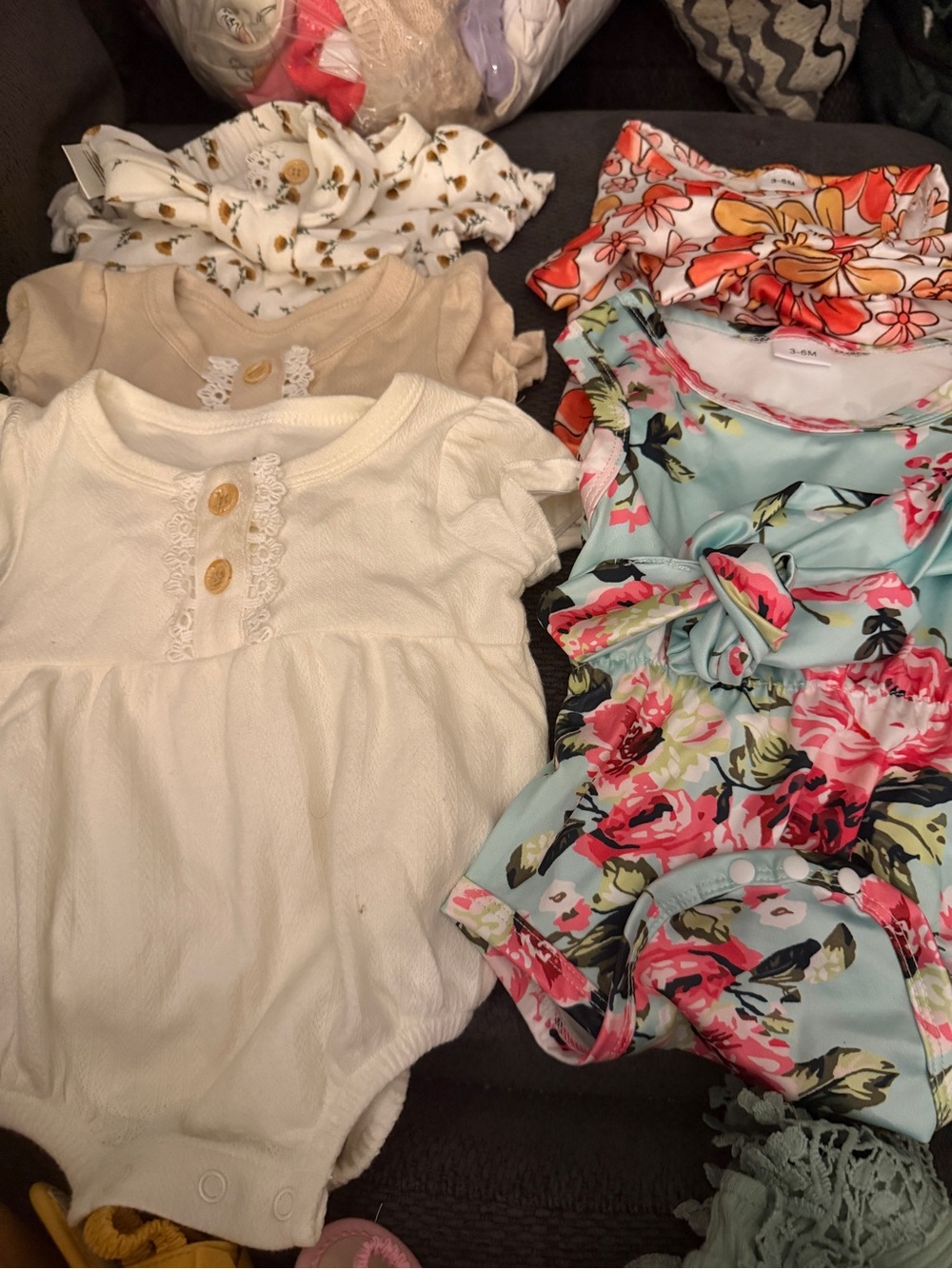 9 Romper Bundle - Pretty Prints with bows